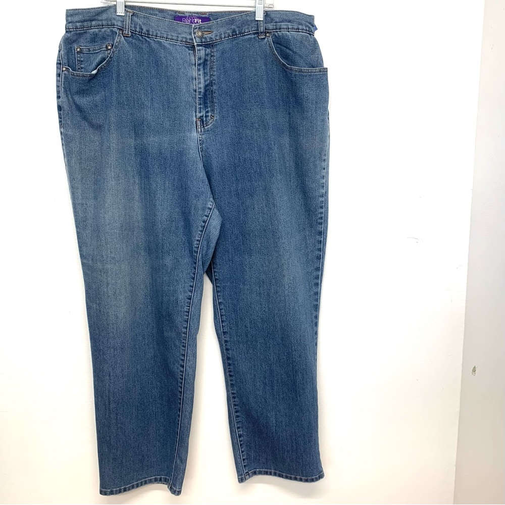 Catherines Curvy Jeans Woman 18W  ‎ Right Fit  Pockets Straight Blue Casual Work